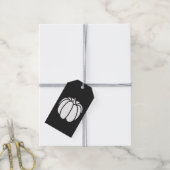 Étiquette cadeau Citrouille sur fond noir (Avec de la ficelle)