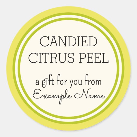 Étiquette cadeau Citrus Peel en conserve Modèle (Devant)