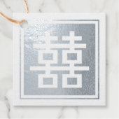 Étiquette-cadeau Classic Square Double Happiness Chinese Wedding Fo (Devant)