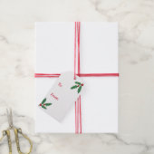 Étiquette cadeau classique de Noël Holly (Avec de la ficelle)