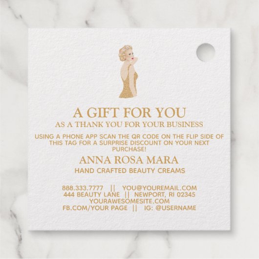 Étiquette-cadeau *~* Code-barres professionnel QR Code Merci étique (Dos)