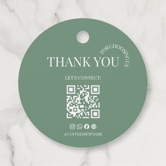 Étiquette Cadeau Code QR Merci pour Café (Dos)