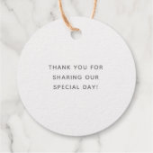 Étiquette-cadeau Coeur argenté | Merci Mariage simple (Dos)