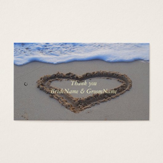 Étiquette-cadeau Coeur en Merci de sable (Devant)