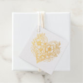 Étiquette-cadeau Cœur Floral Romantique  (Avec boite)