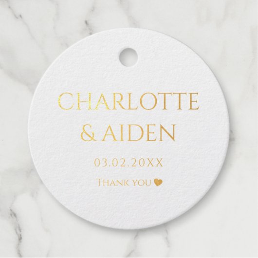 Étiquette-cadeau Coeur Mariage "Merci" (Devant)