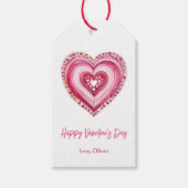 Étiquette cadeau cœur Saint-Valentin romantique –  (Devant)