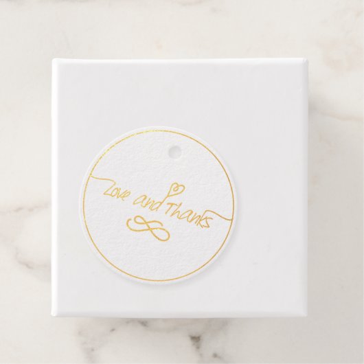 Étiquette-cadeau Coeurs, amour et merci Fancy Mariage de calligraph (Avec boite)