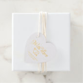 Étiquette-cadeau Coeurs de script personnalisé Mariage cadeau Foil (Avec boite)