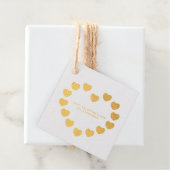 Étiquette-cadeau Cœurs dorés mignons personnalisation moderne pour (Avec boite)