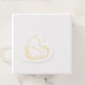 Étiquette-cadeau Coeurs eucalyptus couronne feuille de texte person (Avec boite)