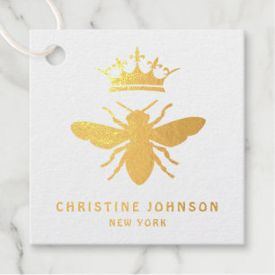 Étiquette-cadeau conception de la feuille réelle Queen Bee