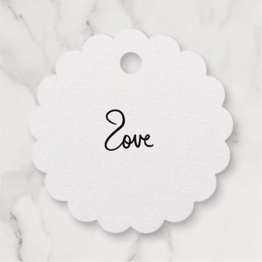 Étiquette-cadeau Conception de typographie de mot "amour" minimalis (Dos)