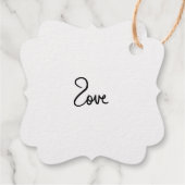 Étiquette-cadeau Conception de typographie de mot "amour" minimalis (Dos)