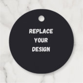 Étiquette-cadeau Conception simple noire personnalisée Ajouter une  (Dos)
