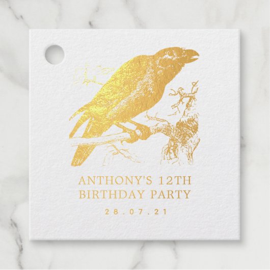 Étiquette-cadeau Corbeau (Devant)