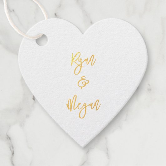 Étiquette-cadeau Couple Fiançailles NOM ET NOM Mariage Célébration (Devant)