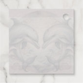 Étiquette-cadeau Couple Mariage de dauphin à huile d'or (Dos)