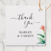 Étiquette-cadeau Couple Noms Merci Vert Or (Dos)