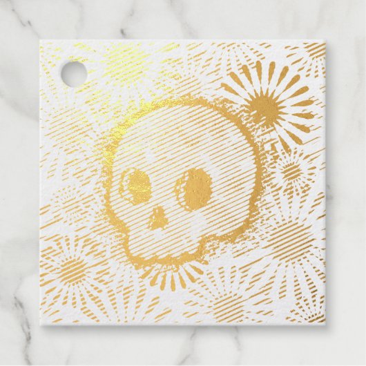 Étiquette-cadeau Crâne floral (Devant)