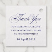 Étiquette-cadeau Croix baptisée Merci (Dos)