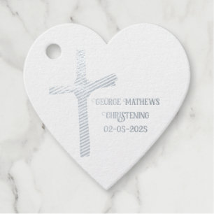 Étiquette-cadeau Croix de palme, Christening personnalisé, Communio