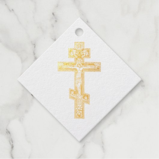 Étiquette-cadeau Croix orthodoxe orientale (Devant)