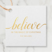 Étiquette-cadeau Croyez le script de Noël vert (Devant)