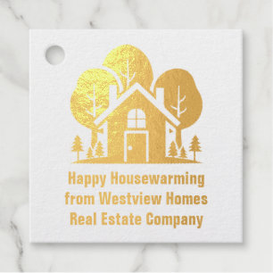 Étiquette-cadeau Custom Real Estate Company Ménage Or
