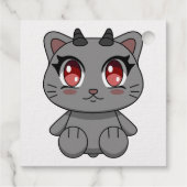 Étiquette-cadeau Cute Kawaii Demon Chat (Dos)