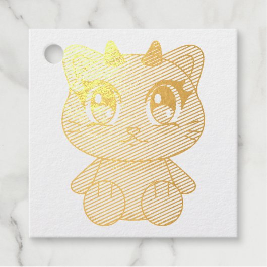 Étiquette-cadeau Cute Kawaii Demon Chat (Devant)