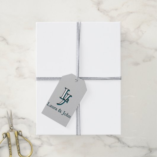 Étiquette Cadeau d'Amour avec Initiales & Noms de (Avec de la ficelle)