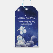 Étiquette cadeau d'anniversaire aventure spatiale (Devant)