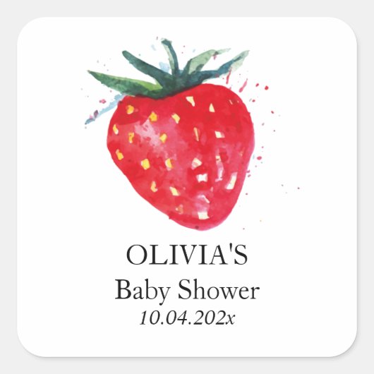 Étiquette cadeau d'anniversaire de fraise Merci Fa (Devant)