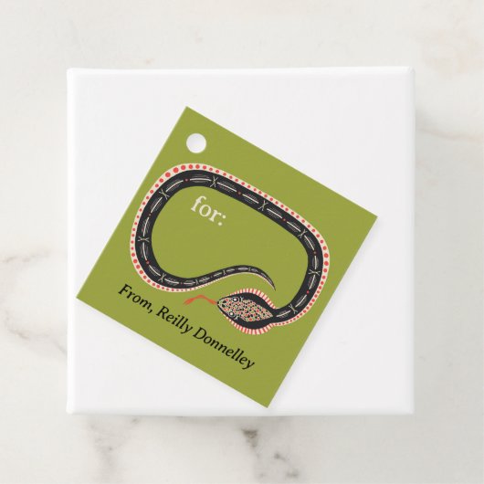 Étiquette cadeau d'anniversaire de Slither Snake (En situation)