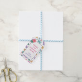 Étiquette cadeau d'anniversaire dinosaure rose et (Avec de laficelle)