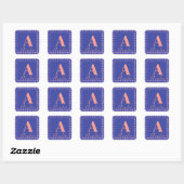 Étiquette cadeau d'anniversaire du nom du monogram (Feuille)