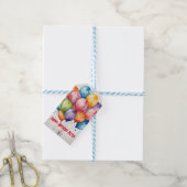 étiquette cadeau d'anniversaire - Rainbow Balloon (Avec de laficelle)