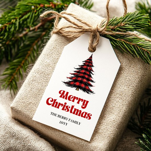 Étiquette cadeau d'arbre de buffle moderne design