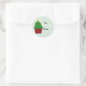Étiquette cadeau d'arbre de Noël dans une jardiniè (Sac)
