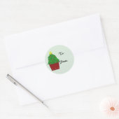 Étiquette cadeau d'arbre de Noël dans une jardiniè (Enveloppe)