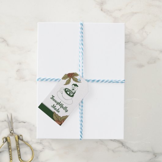 Étiquette cadeau d'art de latte de café pensé (Avec de laficelle)