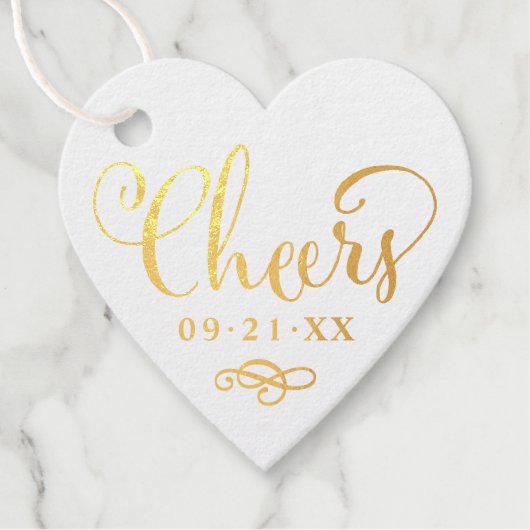Étiquette-cadeau Date Mariage de script moderne (Devant)
