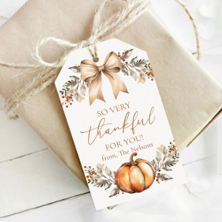 Étiquette Cadeau D'Automne Merci Infiniment Pour V