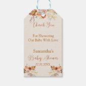 Étiquette cadeau de Baby shower rustique Citrouill (Devant)