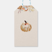 Étiquette cadeau de Baby shower rustique Citrouill (Dos)