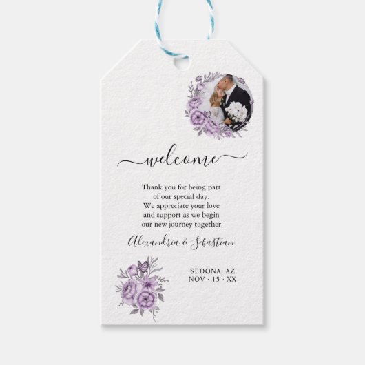 Étiquette cadeau de bienvenue Favor de mariage (Devant)