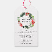 Étiquette cadeau de bienvenue Joyeux Noël Script W (Dos)