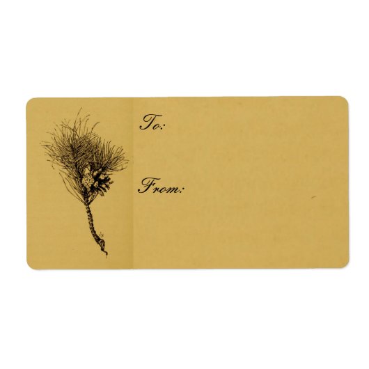 étiquette cadeau de branche de pin (Devant)