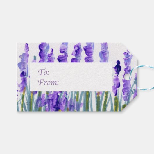 Étiquette cadeau de champ Lavender (Devant (Horizontal))